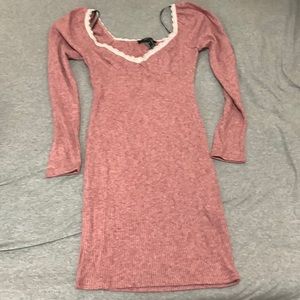 Forever 21 small long sleeve pink dress